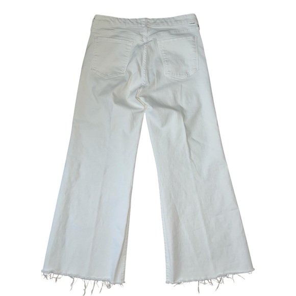 MOTHER White Flare Wide Leg Jeans with Frayed Hem - Picture 3 of 14